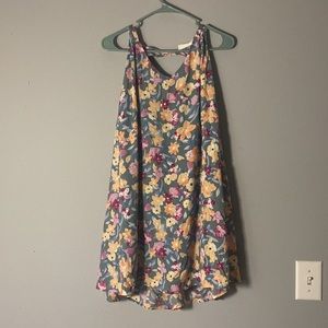 Peach love California teal floral dress